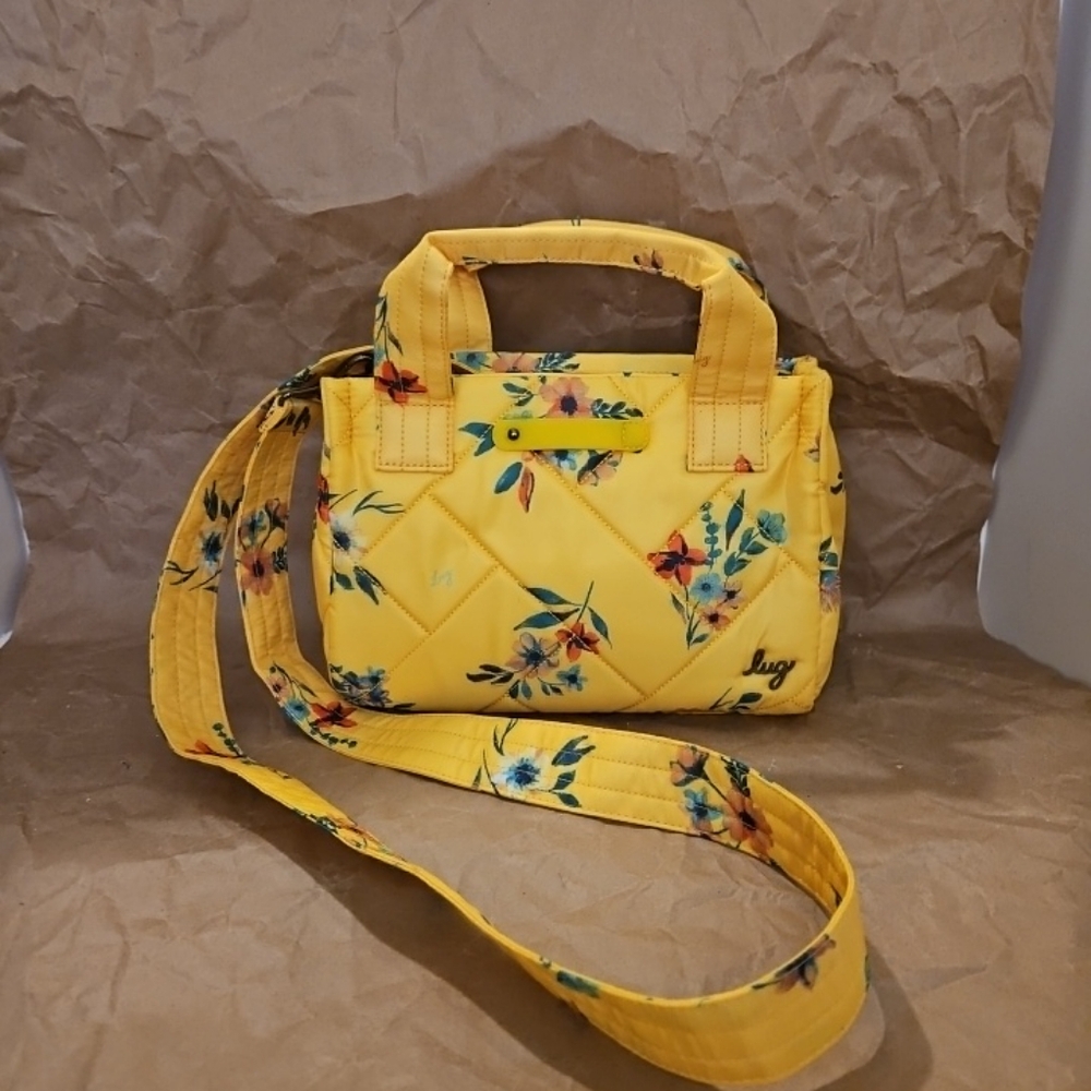 LUG Jitterbug Quilted Crossbody  Bag Shoulder Strap And Tote Handles Yellow